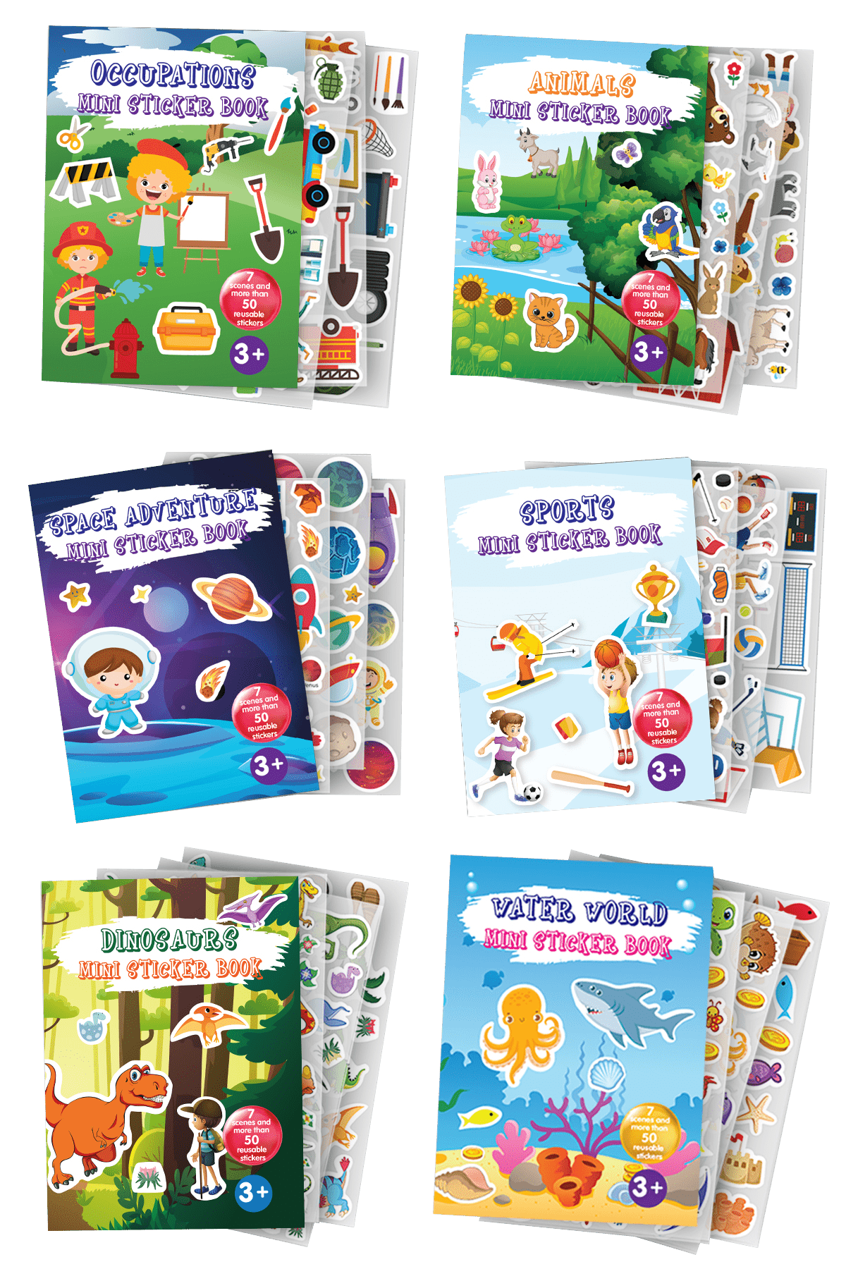 Mini Sticker Book ( 6li Set) Tüm Sticker Kitapları 6 Farklı Çeşit