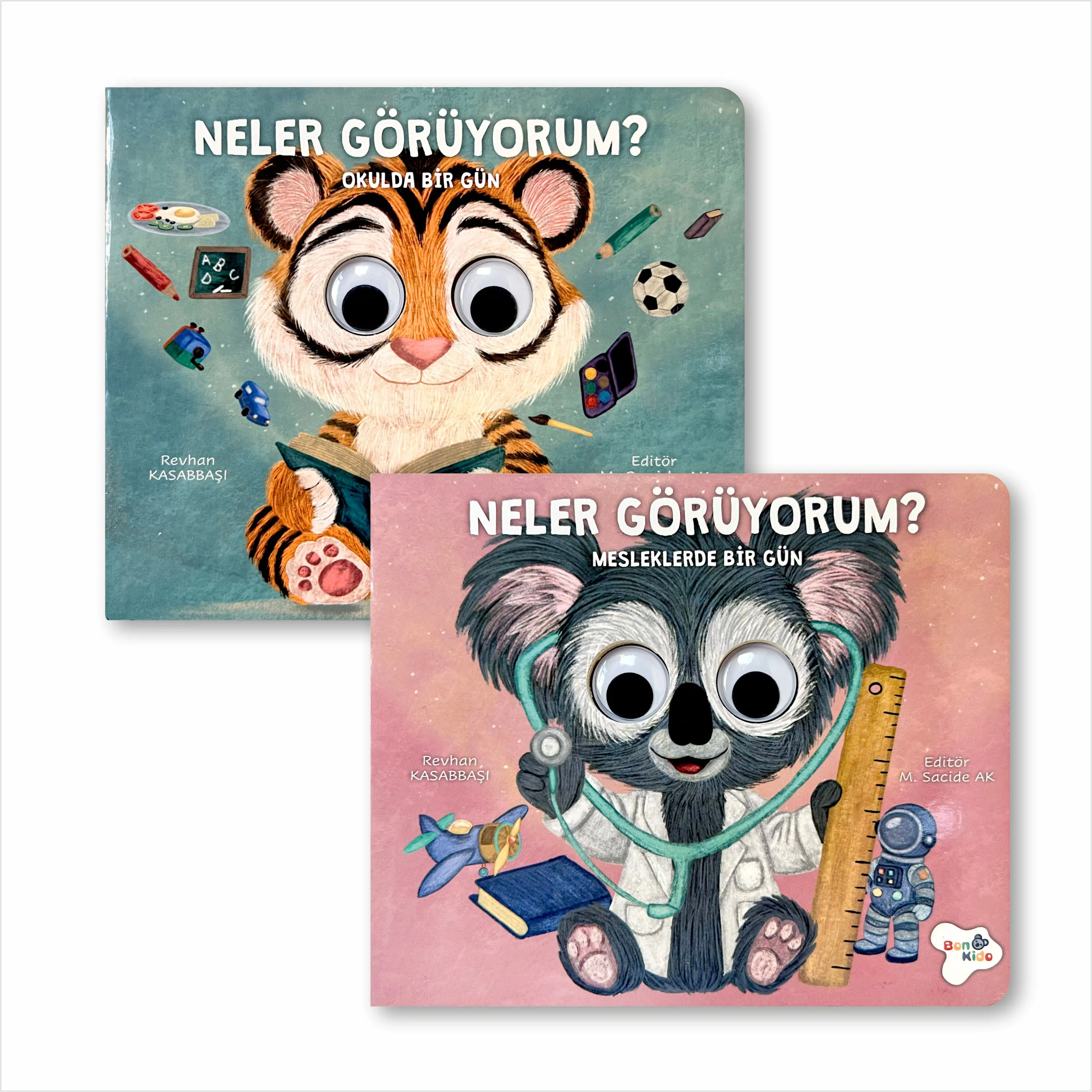 HAREKETLİ GÖZLÜ KİTAP OKULDA BİR GÜN & MESLEKLERDE BİRGÜN