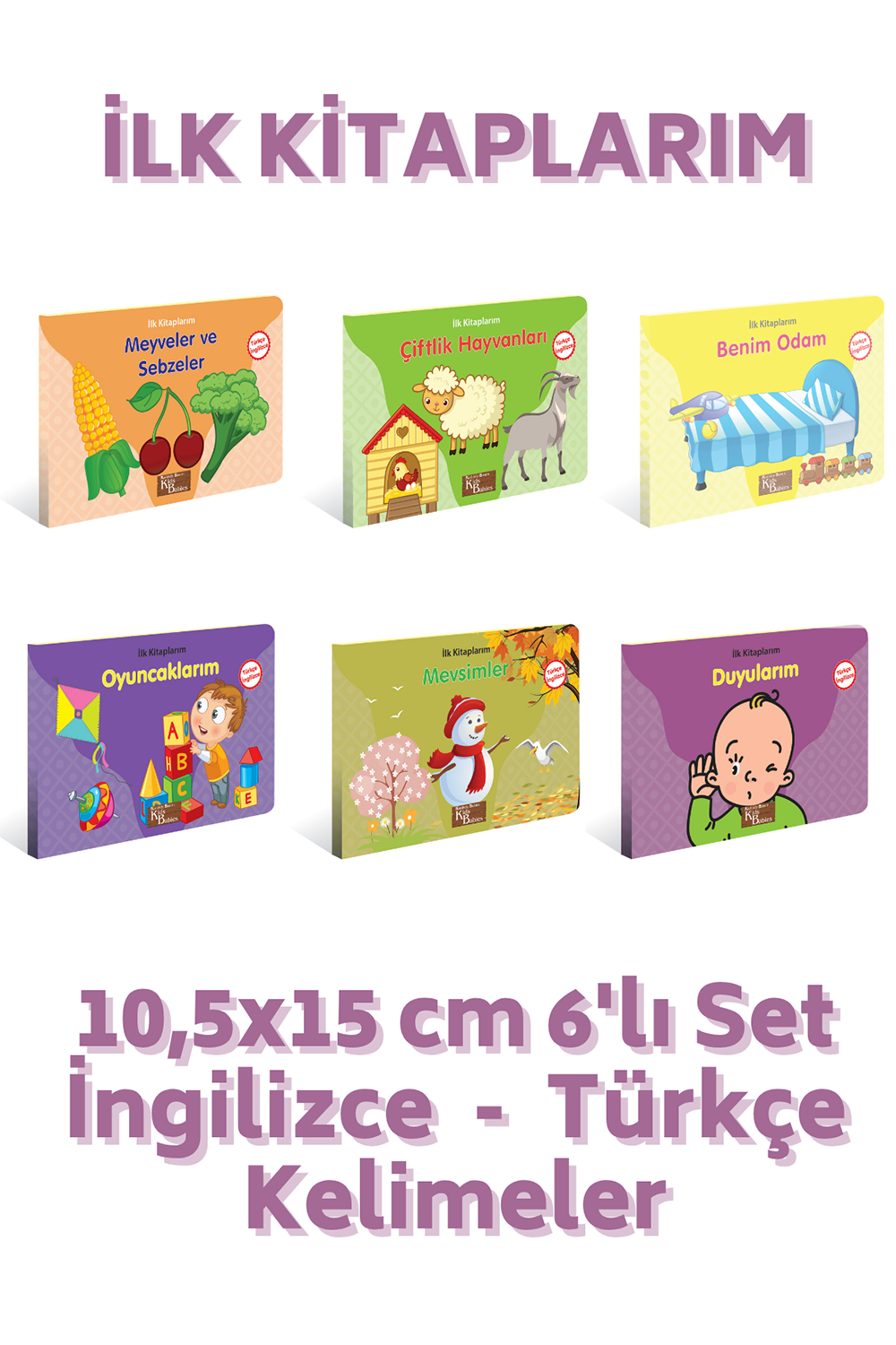 İlk Kitaplığım Türkçe Ingilizce Temel Kelimeler Kitapları 6 Kitap 2.set