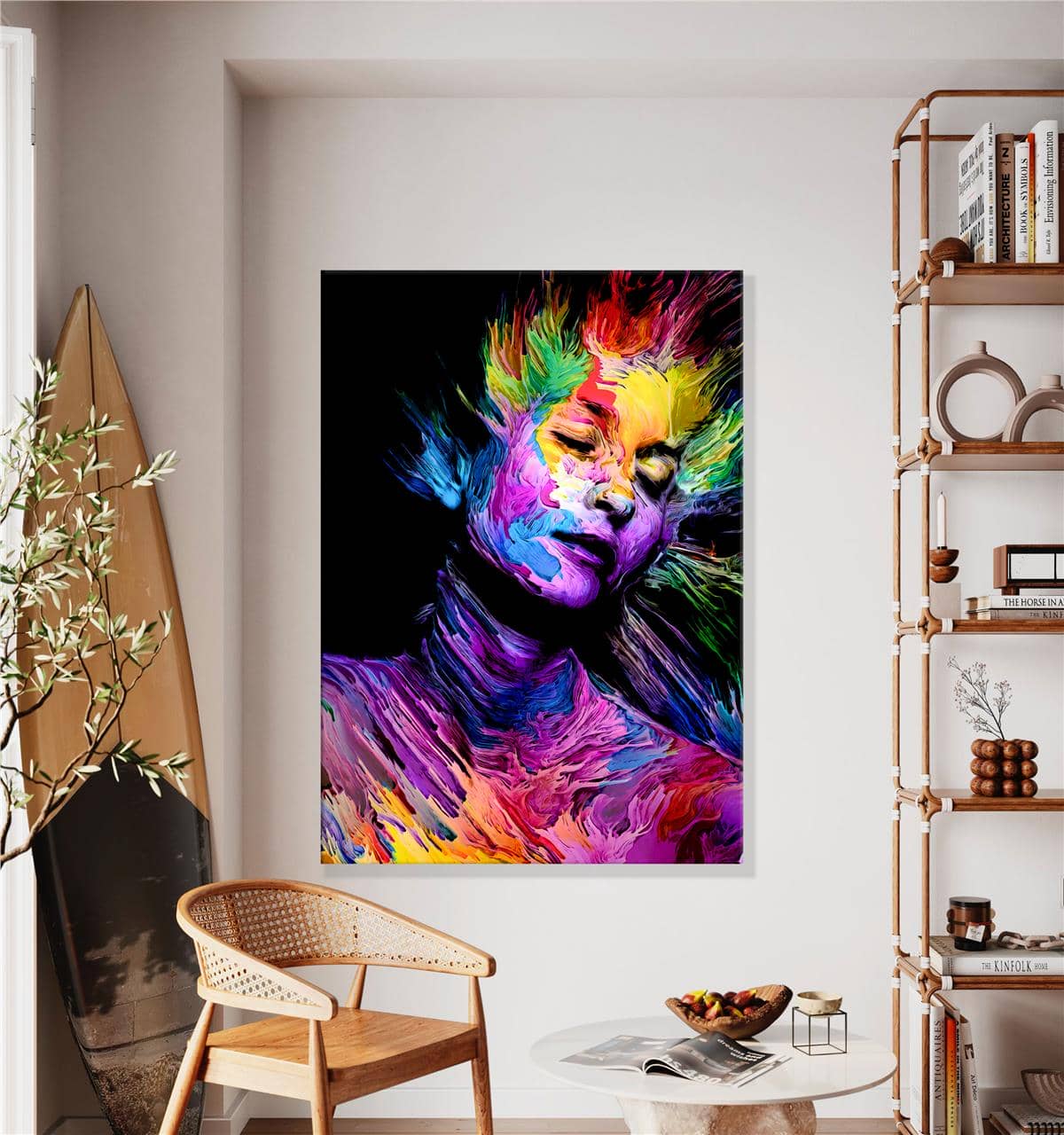 Renk Palentindeki Kadın Kanvas Baskı Tablo