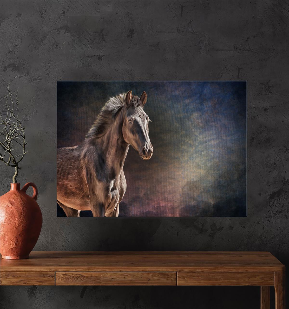 Boşluktaki At Kanvas Baskı Tablo