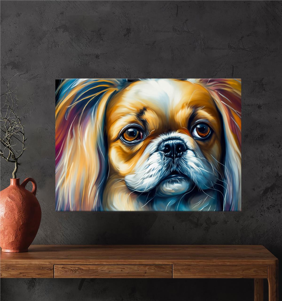 İlham Dolu Sanatçı Köpek Kanvas Baskı Tablo